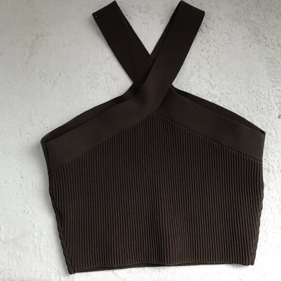 Aritzia Babaton Brown Tank Scupt Halter Womens M - Picture 3 of 9